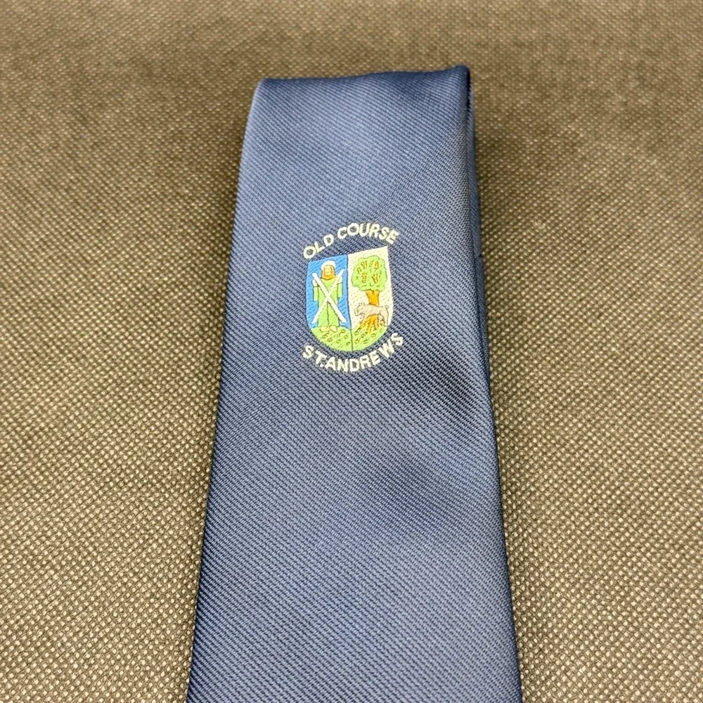 Vintage 1980s Thistle Old Course St Andrews Silk Tie 3